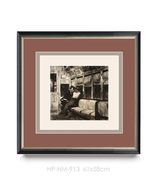 伽罗 JALO 爱德华霍普系列挂画-《埃尔火车之夜》 商品图0