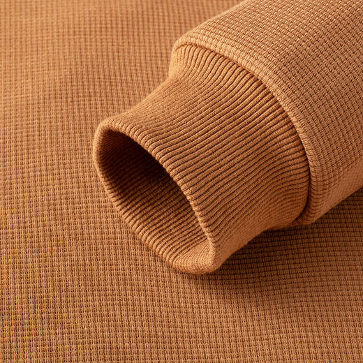 华夫格加绒保暖圆领卫衣 商品图12