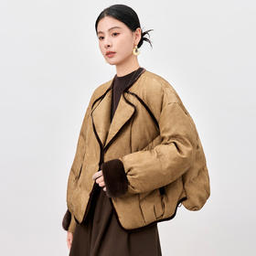 QS轻薄95白鹅绒拼接设计感鹅绒服女秋冬新款短款外套2117