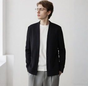 【79元购专柜同款 绵羊毛混纺+加绒内里 亲肤保暖耐穿】Gesamy男士绵羊毛圆领卫衣/针织开衫（72h发货）