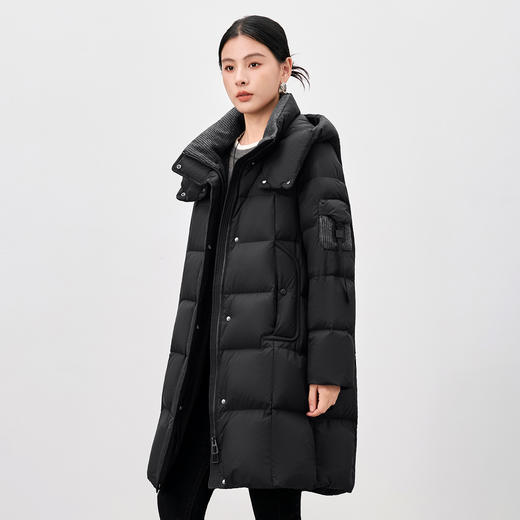 QS羽绒服长款2025年冬季新款过膝加厚爆款宽松90白鸭绒保暖外套5201 商品图3