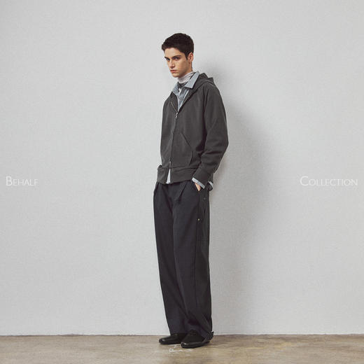 714street高端线BEHALF澳洲进口羊毛精纺R·W·S认证垂感画家西裤 商品图3