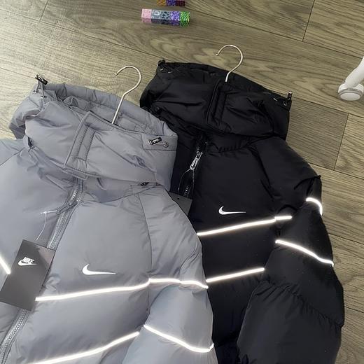 钩子美式反光加厚棉服可拆卸帽宽松外套冬季防风保暖棉衣 商品图1