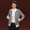 Ariseism 美式复古条纹拉链针织开衫毛衣女秋冬新款上衣 商品缩略图0