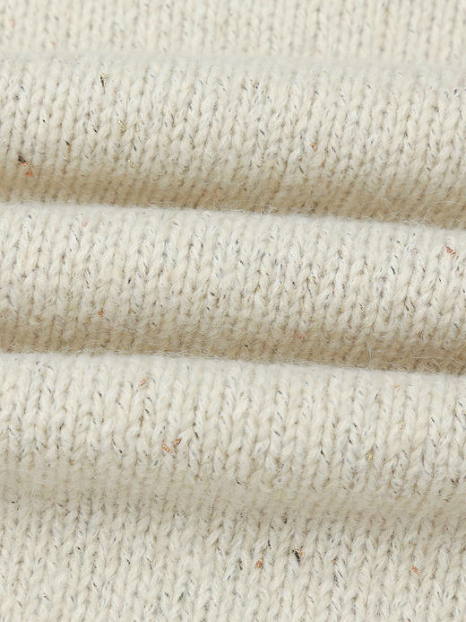 冬新款米白色花纱半高领毛衣 宽松慵懒风针织衫 复古质感百搭打底上衣 商品图4