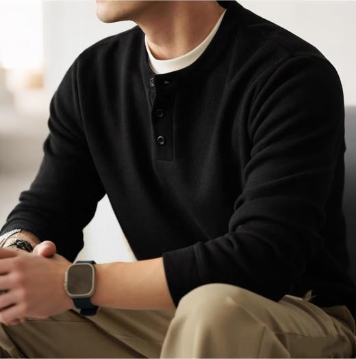 【72小时发货】Gesamy男士绵羊毛圆领卫衣/针织开衫 混纺面料柔软亲肤保暖力满分 儒雅少年感简约百搭秋冬男士必备 商品图3