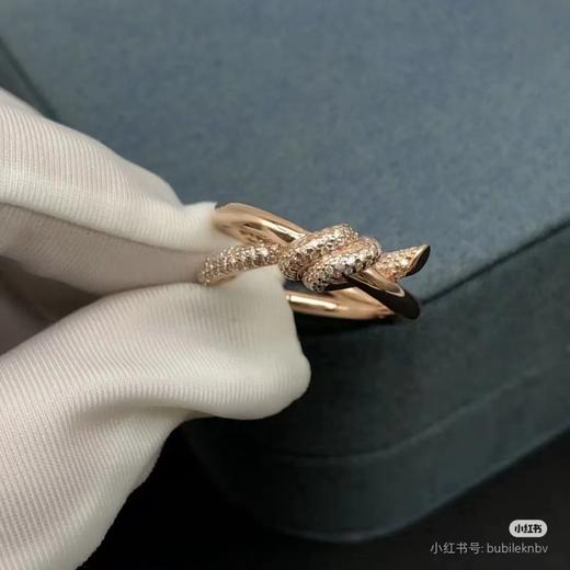 D111977宽版双行戒指Knot系列新品扭绳带钻戒指 商品图4