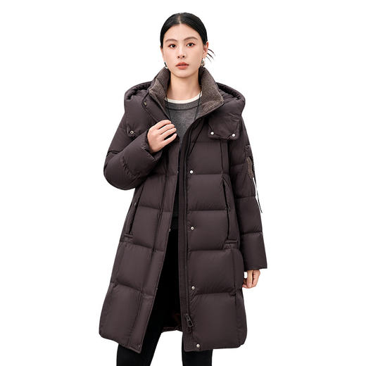 QS羽绒服长款2025年冬季新款过膝加厚爆款宽松90白鸭绒保暖外套5201 商品图4