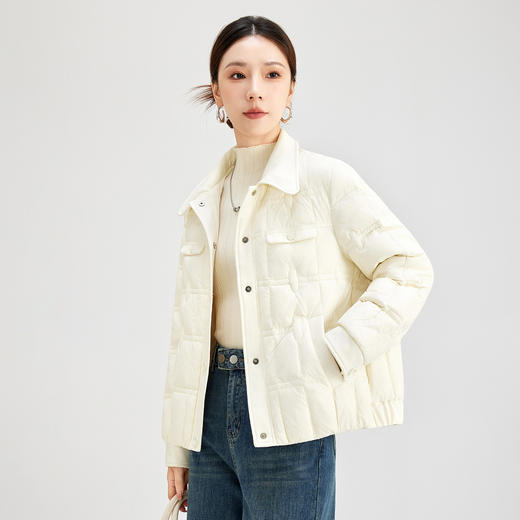 QS轻薄羽绒服纯色外套女冬季加厚保暖多口袋内外穿日常休闲户外8505 商品图3