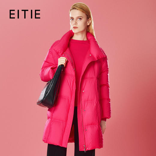EITIE爱特爱时尚纯色加厚立领防风格子羽绒服冬季新款8011703 商品图1