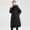 QS冬季新款连帽中长款鹅绒服高级感黑色过膝加厚休闲风显瘦外套5199 商品缩略图1