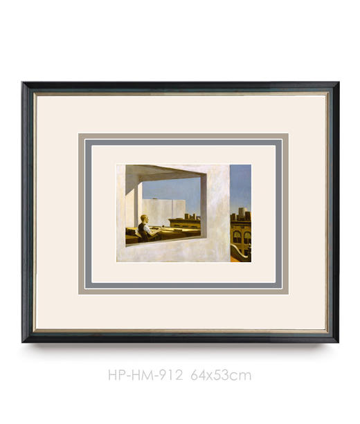 伽罗 JALO 爱德华霍普系列挂画-《小城办公室》 商品图0