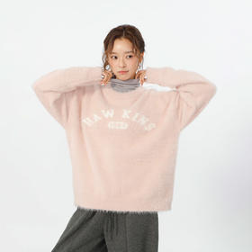 亲肤字母印花宽松落肩袖水貂毛毛衣-纪念日百货门店同款167343742