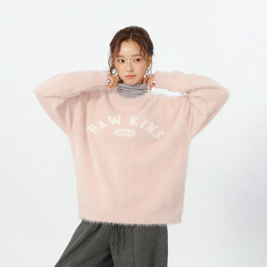 亲肤字母印花宽松落肩袖水貂毛毛衣-纪念日百货门店同款167343742 商品图0