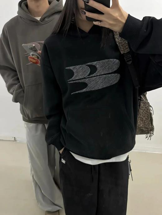 CryingCenter 24秋冬logo刺绣经典低饱和连帽加绒卫衣 哭喊中心 商品图2