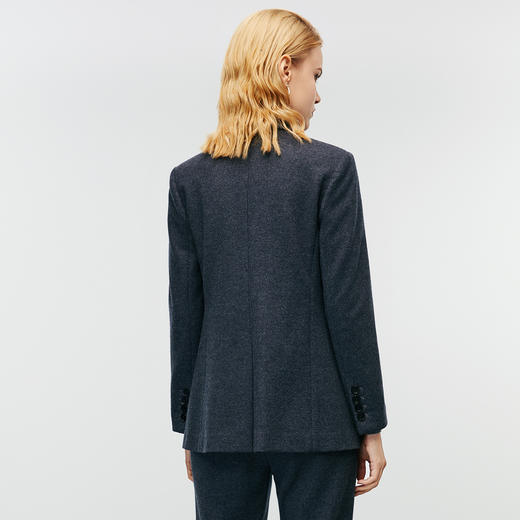 EITIE爱特爱气质通勤修身显瘦深灰色干练毛呢西装外套冬季新款8003704 商品图4