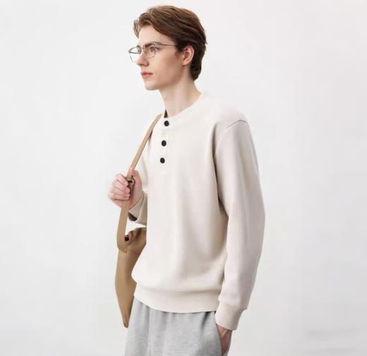 【72小时发货】Gesamy男士绵羊毛圆领卫衣/针织开衫 混纺面料柔软亲肤保暖力满分 儒雅少年感简约百搭秋冬男士必备 商品图6