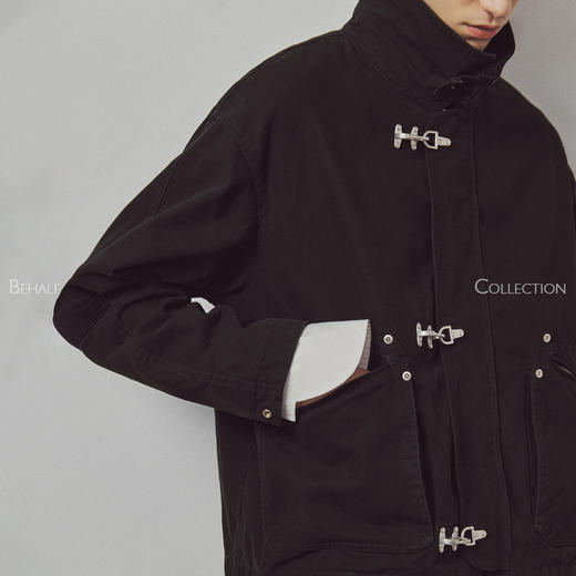 714street高端线BEHALF 灯芯绒拼接飞机扣千鸟格里布防风领短夹克 商品图2