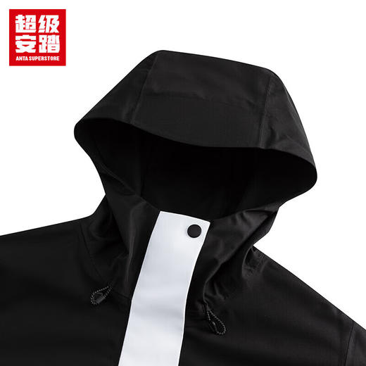 超级安踏冲锋衣女士秋季户外露营徒步防水透湿拼色连帽运动外套162536605U 商品图5