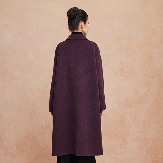 QH921斯尔丽2025新款双面双色宽松廓形慵懒风简洁大方羊毛大衣 商品图10