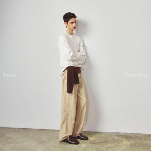714street高端线 BEHALF 重磅全棉水洗 古着感定番收脚休闲长裤 商品图2