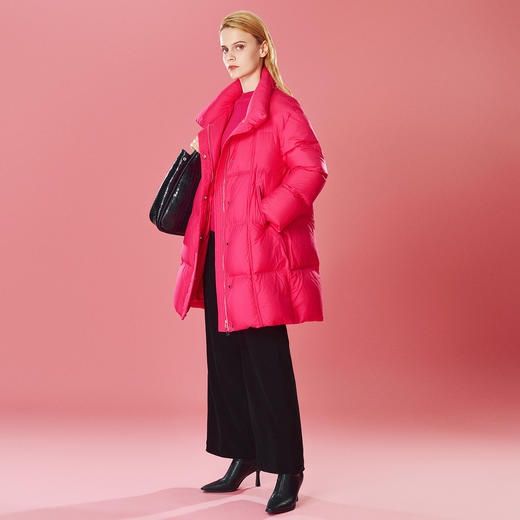 EITIE爱特爱时尚纯色加厚立领防风格子羽绒服冬季新款8011703 商品图8