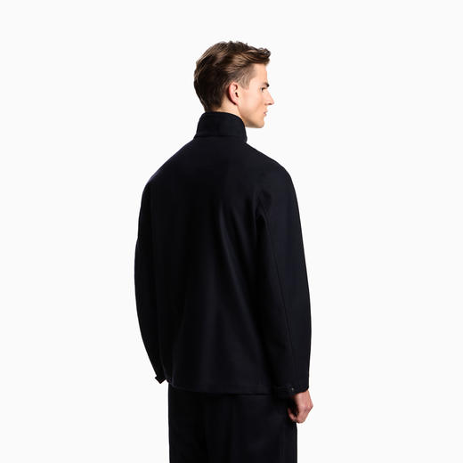 EMPORIO ARMANI 阿玛尼 男士全拉链羊毛针织外套 黑灰色 EM003545 AF18428 U8139 商品图2