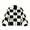 D111947联名款棋盘格子刺绣logo字母情侣立领羊羔毛外套 商品缩略图1