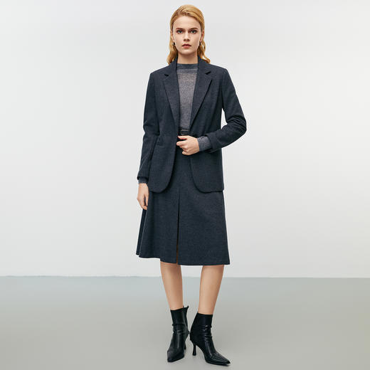 EITIE爱特爱气质通勤修身显瘦深灰色干练毛呢西装外套冬季新款8003704 商品图1