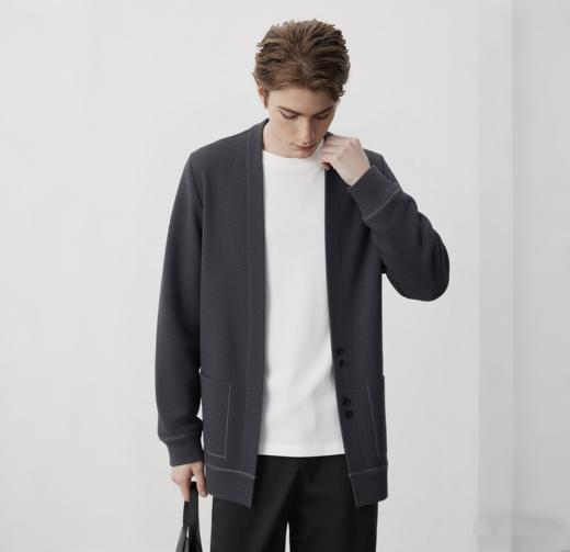 【72小时发货】Gesamy男士绵羊毛圆领卫衣/针织开衫 混纺面料柔软亲肤保暖力满分 儒雅少年感简约百搭秋冬男士必备 商品图9