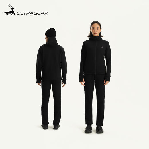 优极UG 抓绒连帽全开拉链夹克长裤套装 商品图0