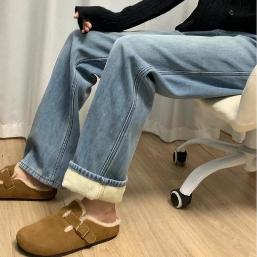 冬季保命神裤【喵小仟 高腰加绒牛仔裤】一条过冬巨好穿！ 高克重加绒   新疆长绒棉包裹弹力纤维    全新升级FIT系牛仔  与环保染色强强结合 商品图3