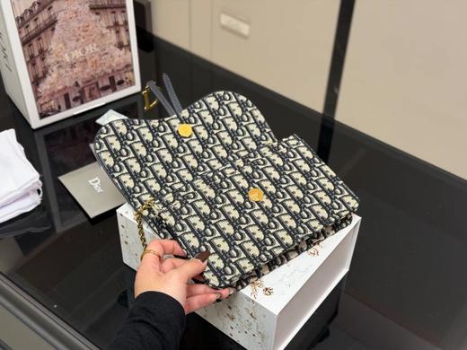 D111962可手包可斜挎帆布马鞍老花链条包 商品图12