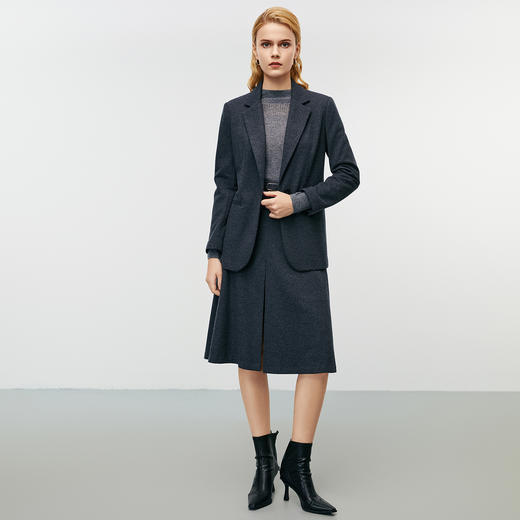 EITIE爱特爱冬季新款时尚高腰A字显瘦百搭毛呢半身裙8006703 商品图2