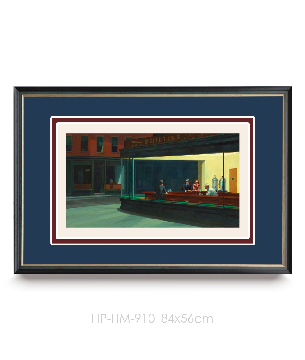 伽罗 JALO 爱德华霍普系列挂画-《夜游者》