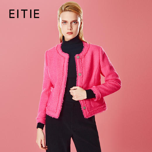 EITIE爱特爱气质小香风修身显瘦短外套冬新款8003707 商品图0