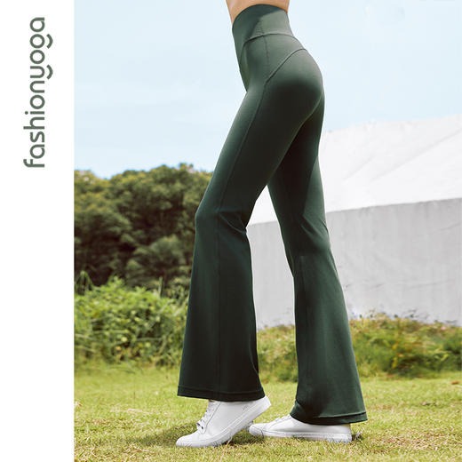 FC12908裸塑超模裤凡圣瑜伽简单长腿喇叭裤 商品图4