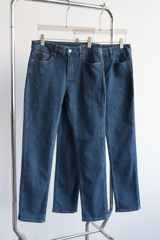 E@秋冬款 后袋水印图案 棉弹牛仔裤 NZK251 商品图2