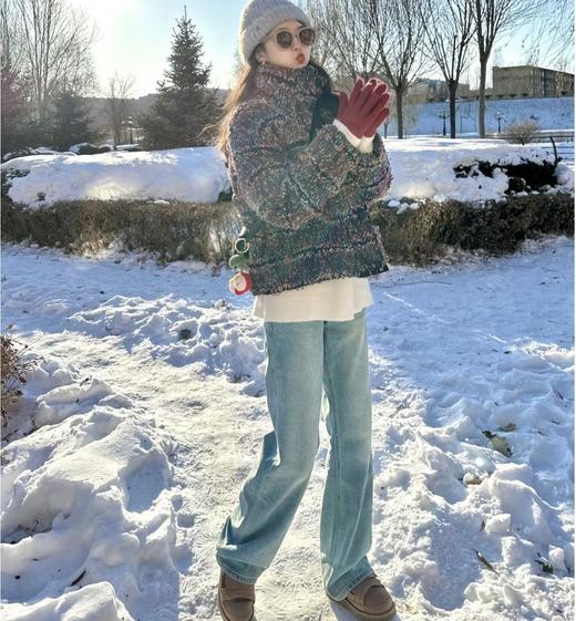 冬季保命神裤【喵小仟 高腰加绒牛仔裤】一条过冬巨好穿！ 高克重加绒   新疆长绒棉包裹弹力纤维    全新升级FIT系牛仔  与环保染色强强结合 商品图0