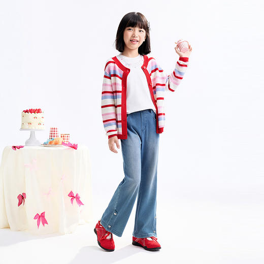 【实体店同款】女童长袖针织衫秋季新款安奈儿童装AG531443 商品图3