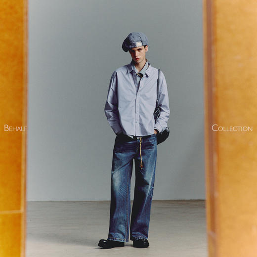 714street高端线BEHALF  东丽「猫眼扣」筋骨感条纹记忆回弹衬衫 商品图4