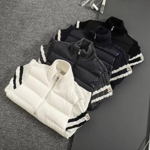 D111935男士拼接针织绗缝羽绒立领夹克外套羽绒服 商品图1