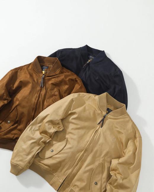D111933麂皮羊绒面革皮衣绗棉罗纹棒球领外套棉服 商品图10
