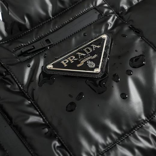 D111934胸前拉链设计25年秋冬黑杏拼色白鸭绒羽绒服 商品图12