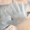 【拍照神器❗️柔软亲肤舒适】秋冬初雪星星手套可爱毛绒学生分指仿貂绒保暖亲子骑行针织手套。ja 商品缩略图3