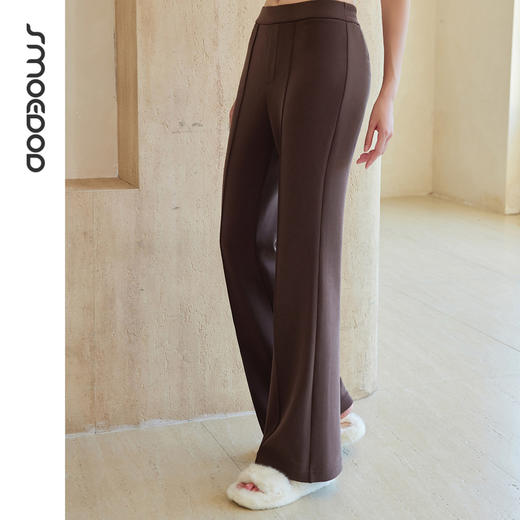 SMOEDOD/水沐伊朵垂感休闲喇叭裤高腰常规哑光轻职风秋冬季6638 商品图3