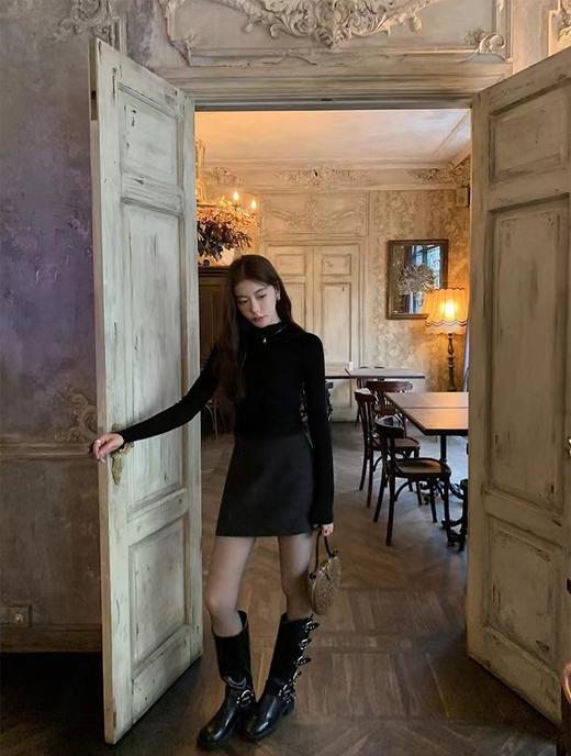 D111930冬季新款加厚羊毛毛呢半身裙显瘦气质a字裙 商品图6