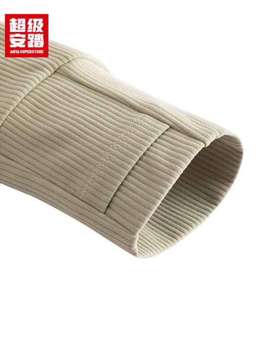 超级安踏运动外套女士秋季修身肌理弹力针织拇指洞连帽上衣162535702U 商品图3