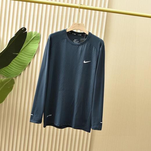 面料轻薄舒适透气！ 钩子耐克秋冬圆领男士运动轻薄弹力健身长袖三色T恤衫 打底衫!!硅胶立体logo! 商品图2