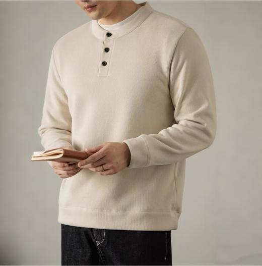 【72小时发货】Gesamy男士绵羊毛圆领卫衣/针织开衫 混纺面料柔软亲肤保暖力满分 儒雅少年感简约百搭秋冬男士必备 商品图4